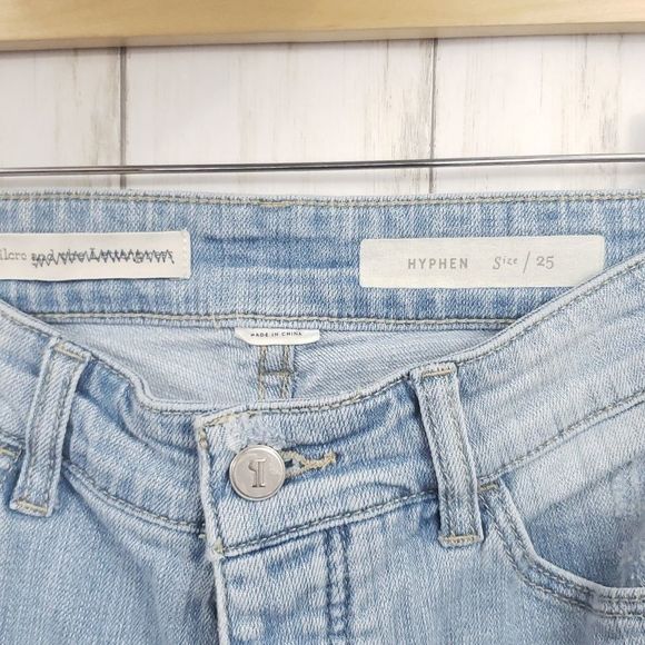 Pilcro & The Letterpress Hyphen Boyfriend Cropped Jeans Raw Hem Size 25 - Picture 11 of 11